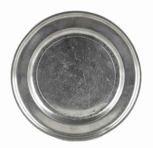 Appraisal: Philadelphia pewter plate ca bearing the touch of William Will