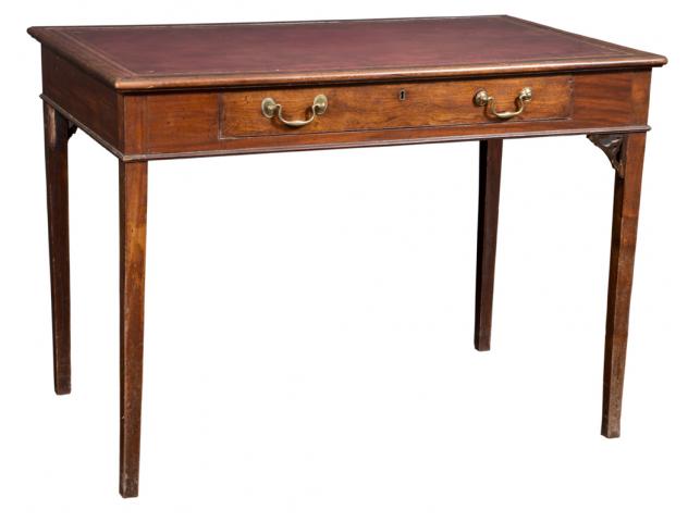 Appraisal: George III Mahogany Writing Table The leather rectangular top above