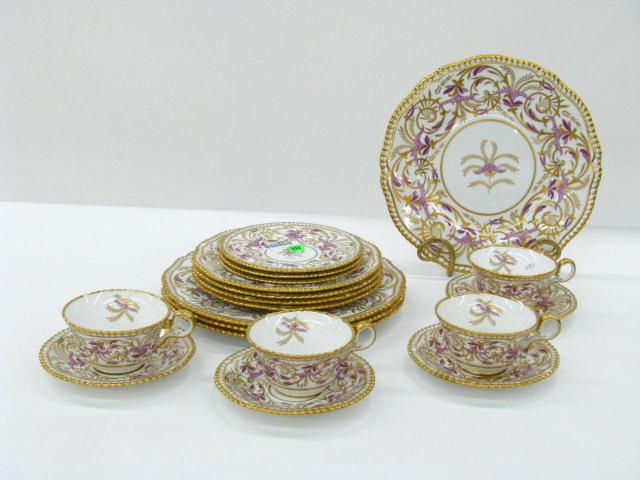 Appraisal: Set of Spode bone china service for four floral design