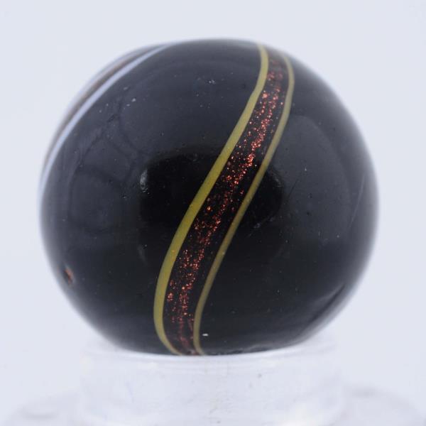 Appraisal: Banded Indian Lutz Marble Black opaque base with three bands