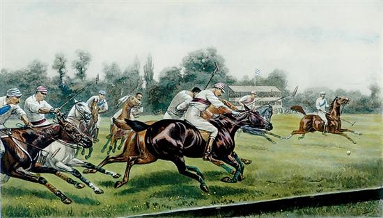 Appraisal: Cuthbert Bradley British - PAIR OF WORKS POLO SCENES color