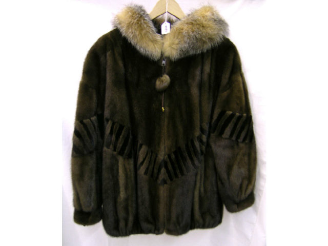 Appraisal: Mink coat zippered with elastic bottom approximate size L or