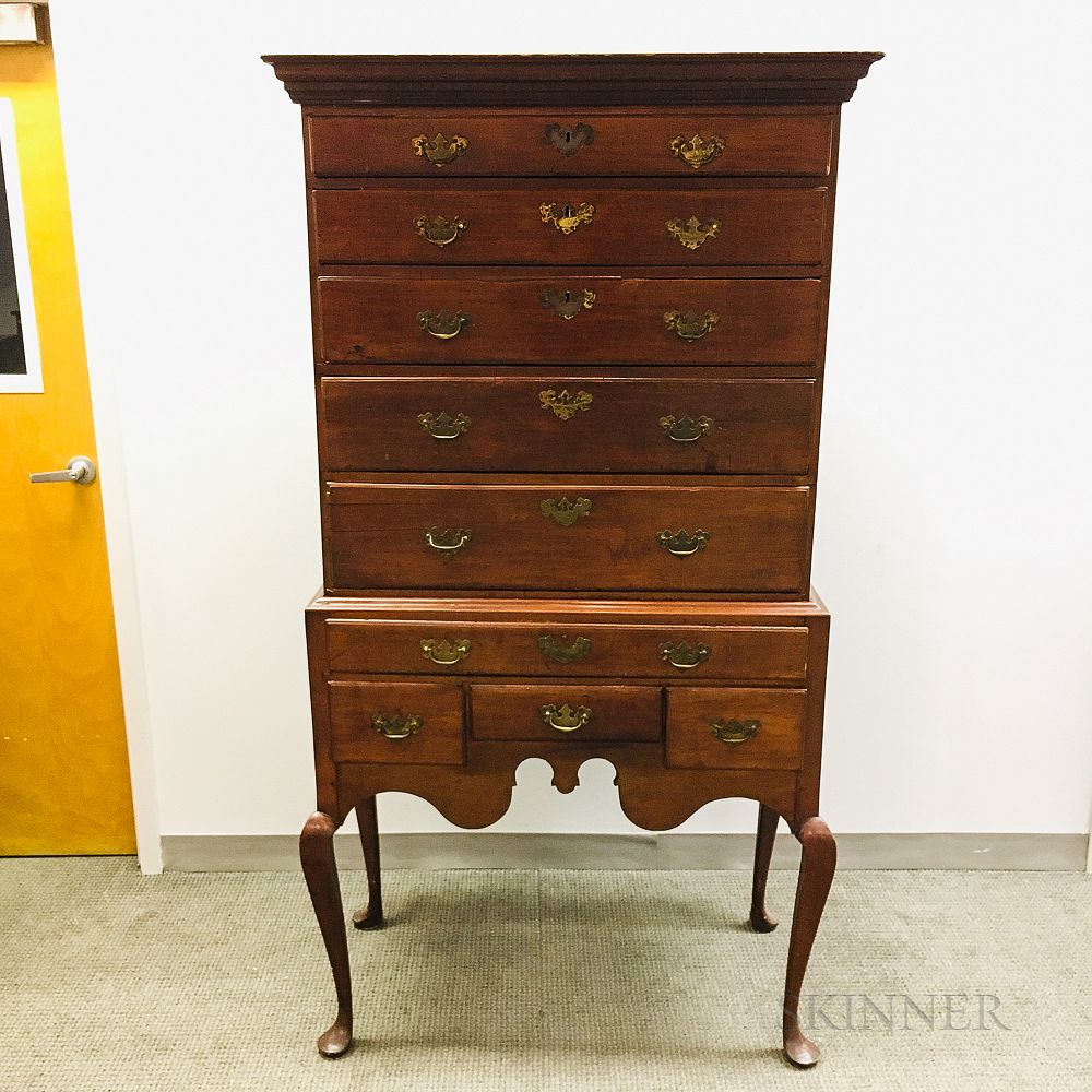 Appraisal: Queen Anne Cherry High Chest Queen Anne Cherry High Chest