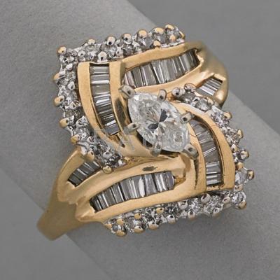 Appraisal: DIAMOND K YELLOW GOLD COCKTAIL RING ca Marquise cut diamond