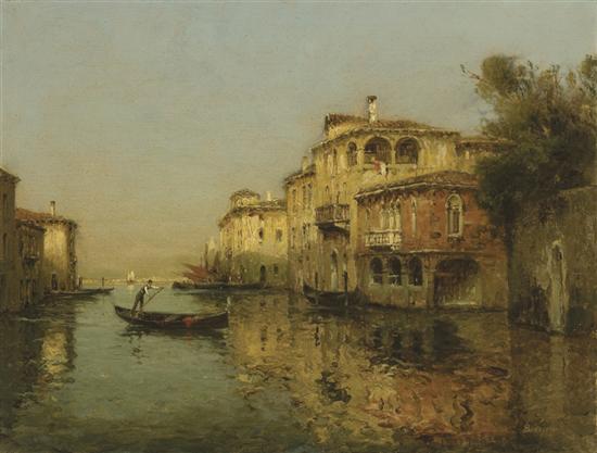 Appraisal: ANTOINE BOUVARD A Venetian Canal oil on canvas signed lower