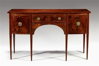 Appraisal: George III mahogany crossbanded and satinwood banded sideboard circa The