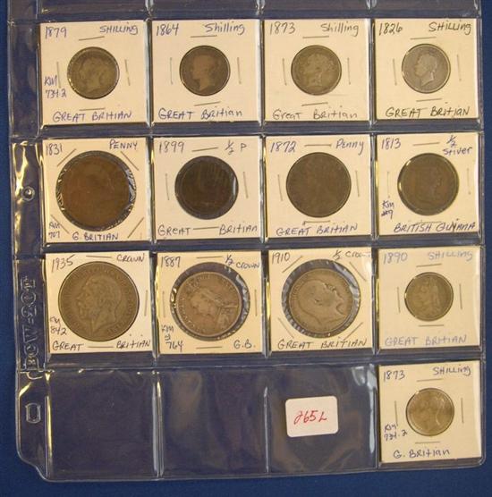 Appraisal: Lot of better British and British Guyana coins dating from