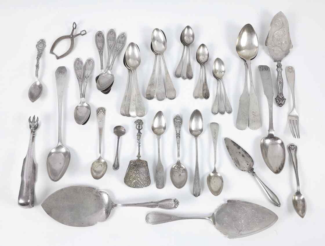 Appraisal: ASSEMBLED COLLECTION OF STERLING COIN SILVER FLATWARE Sterling pieces to