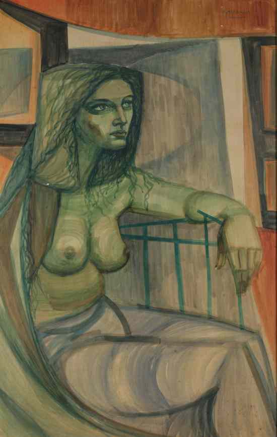 Appraisal: JORGE DUMAS Uruguayan - GAZING WOMAN signed located ''Washington'' and