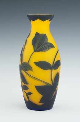 Appraisal: A Blue and Yellow Cameo Glass Vase Circa 's Yellow