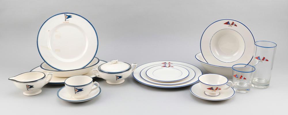 Appraisal: TWENTY-EIGHT PIECES OF YACHT TABLEWARETWENTY-EIGHT PIECES OF YACHT TABLEWARE Wianno