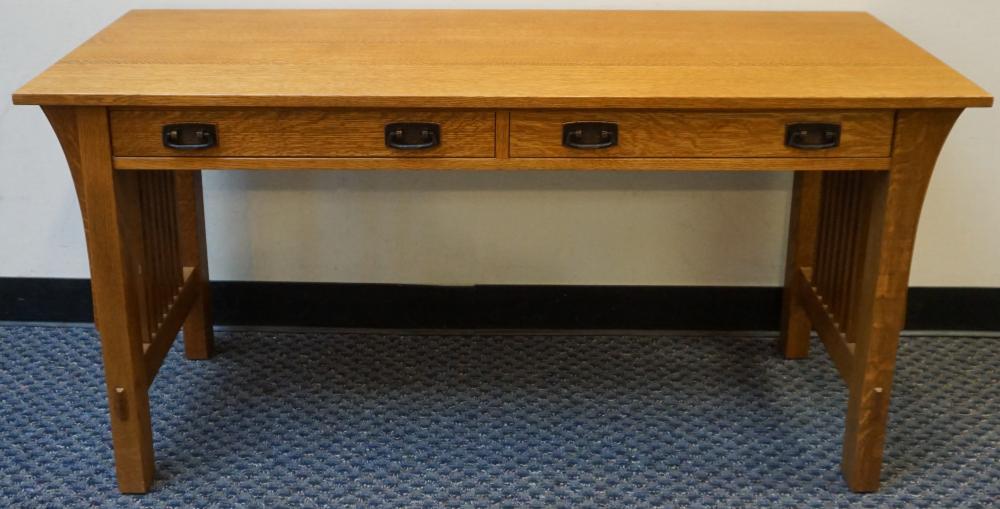 Appraisal: STICKLEY MISSION COLLECTION SPINDLE OAK CONSOLE TABLE X X IN