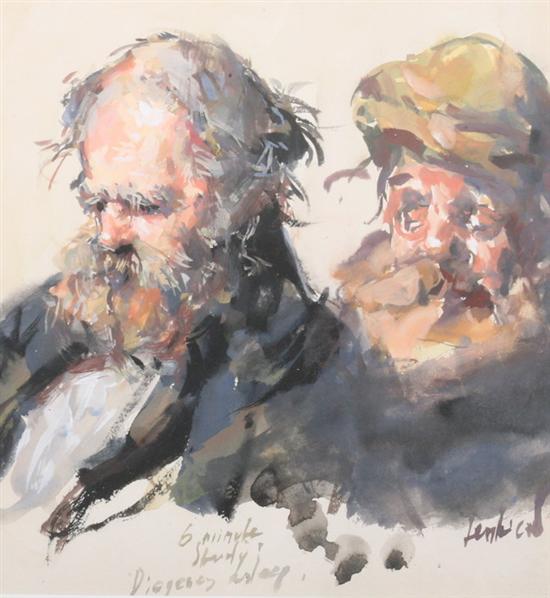 Appraisal: ROBERT O LENKIEWICZ English - MINUTE STUDY DIOGENES ASLEEP signed