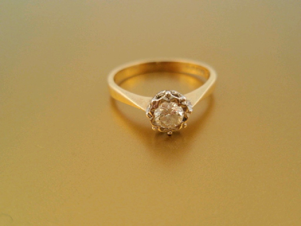 Appraisal: A diamond solitaire ring a diamond of ct approximately illusion