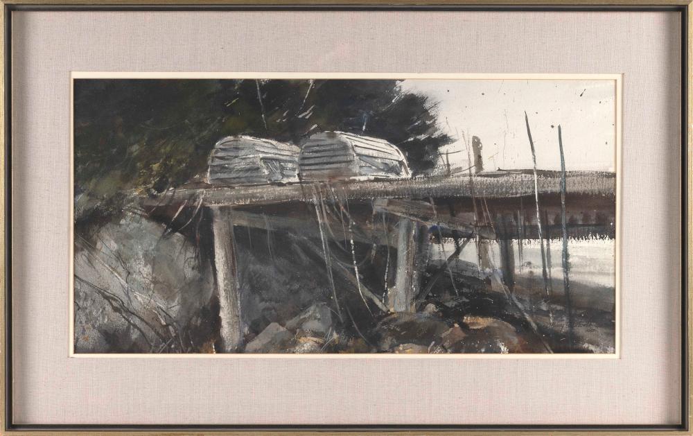 Appraisal: MURRAY JACKSON WENTWORTH Massachusetts - Lobster traps Signed lower right