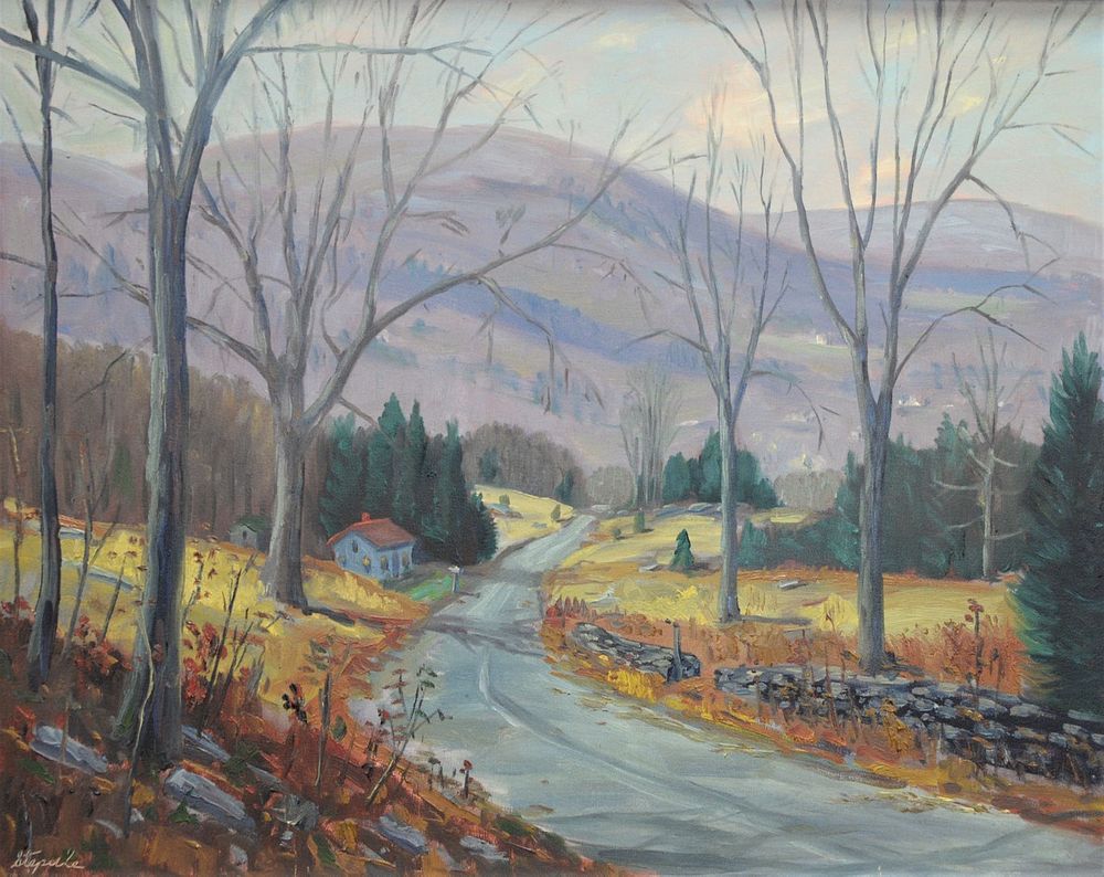 Appraisal: Charles Stepule American - country road in the foothills oil