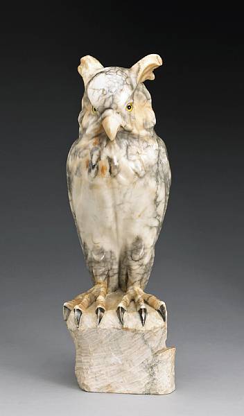 Appraisal: late th century The serene owl with eyes gazing forward