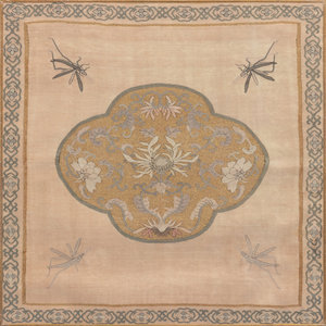 Appraisal: A Chinese Kesi Woven Silk 'Dragonfly and Flower' Panel LATE