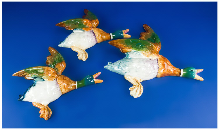 Appraisal: Beswick Birds Trio of Flying Mallards model no designer Mr