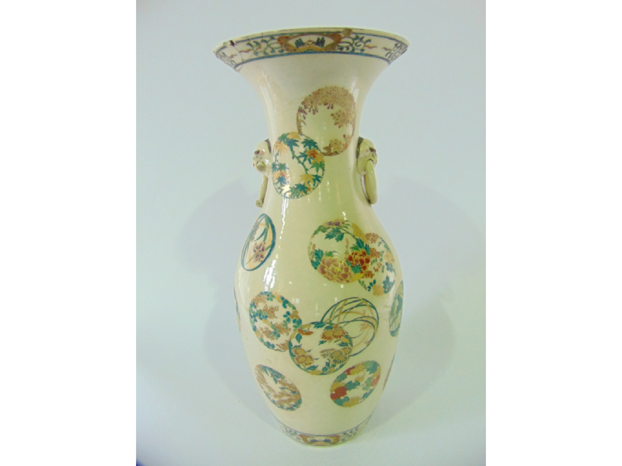 Appraisal: A large late th century Satsuma type vase with painted