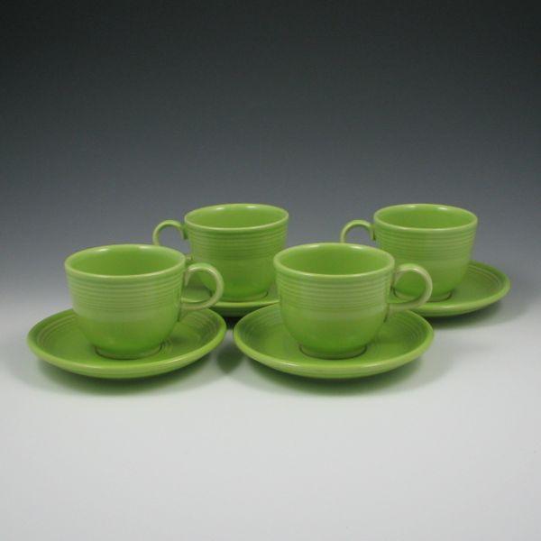 Appraisal: Four set of Fiesta cups and saucers in Chartreuse discontinued