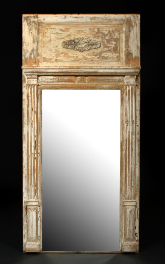 Appraisal: Directoire-Style Polychromed Looking Glass late th century the rectangular mirror