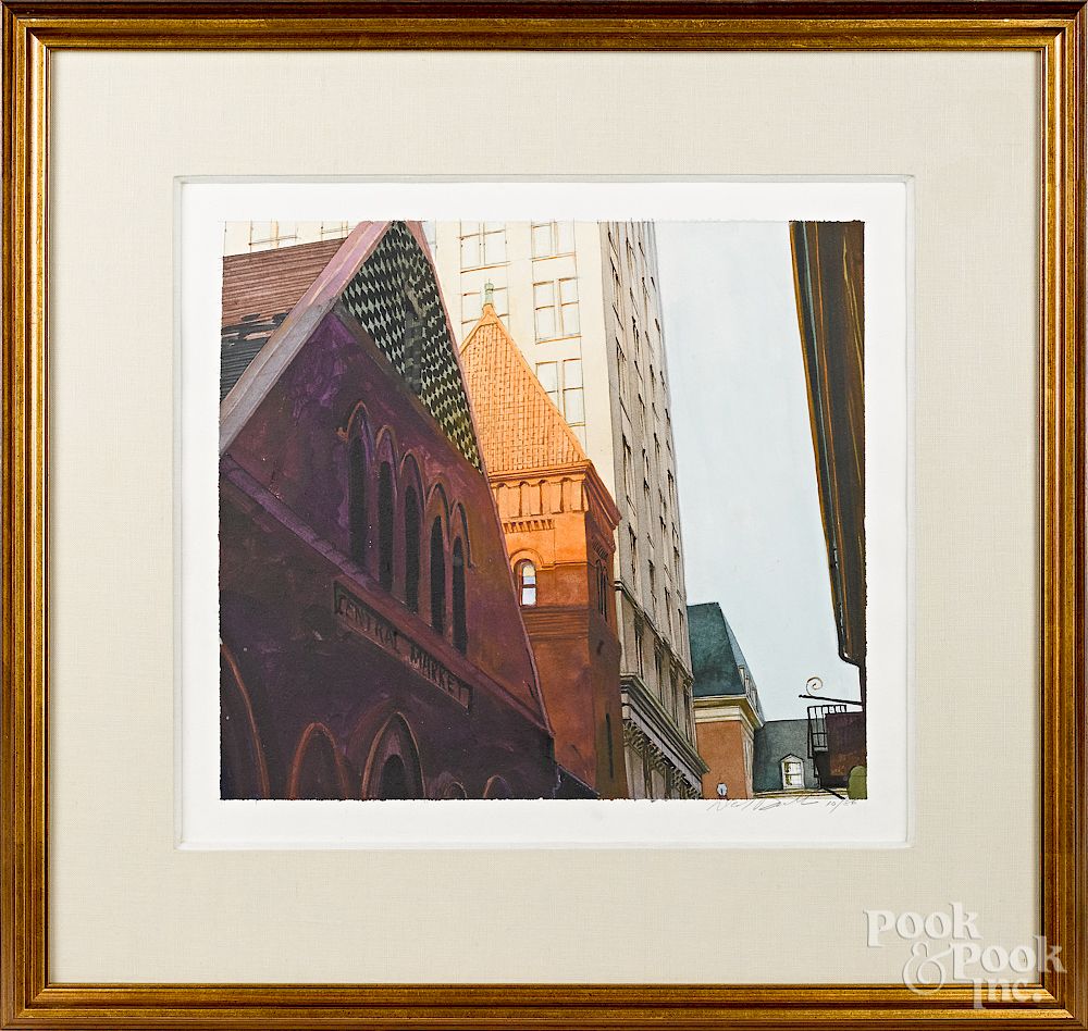 Appraisal: David Brumbach watercolor of Central Market David Brumbach American -