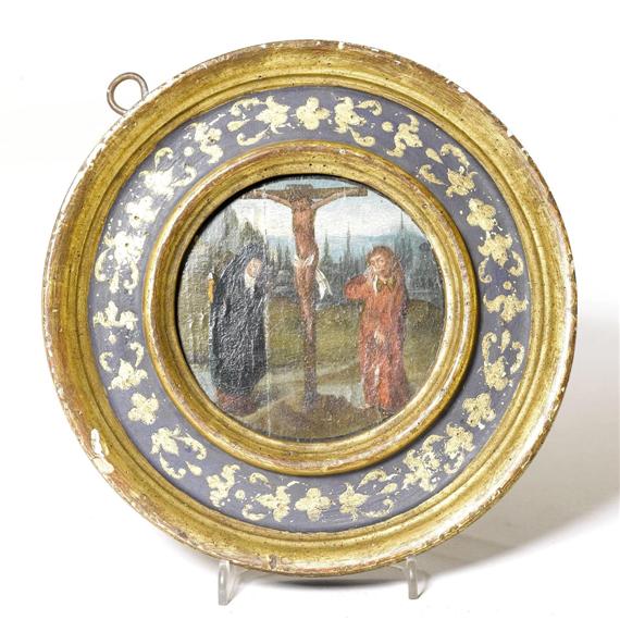 Appraisal: PAIR OF MINIATURE PAINTINGS Renaissance style Antwerp Oil on wood