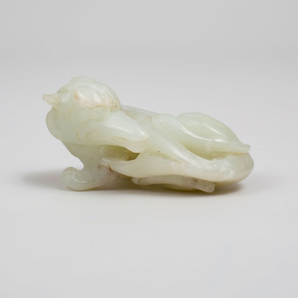 Appraisal: Chinese Carved Jade Dog in long Condition There are a