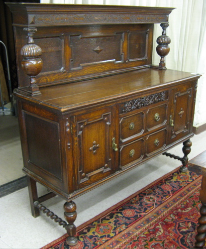 Appraisal: JACOBEON STYLE OAK SIDEBOARD English early th century The sideboard's