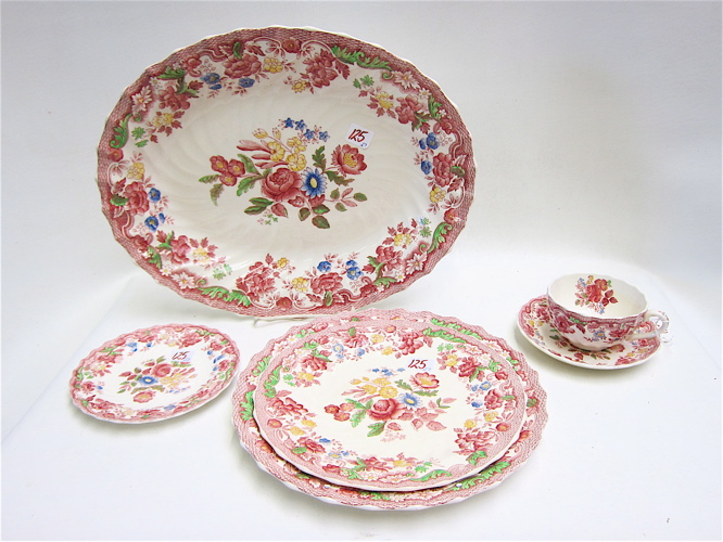 Appraisal: SPODE CHINA SET twenty-seven pieces in the Spodes Bouquet pattern