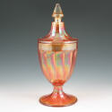 Appraisal: Carnival glass covered candy dish Unmarked A few minute nicks