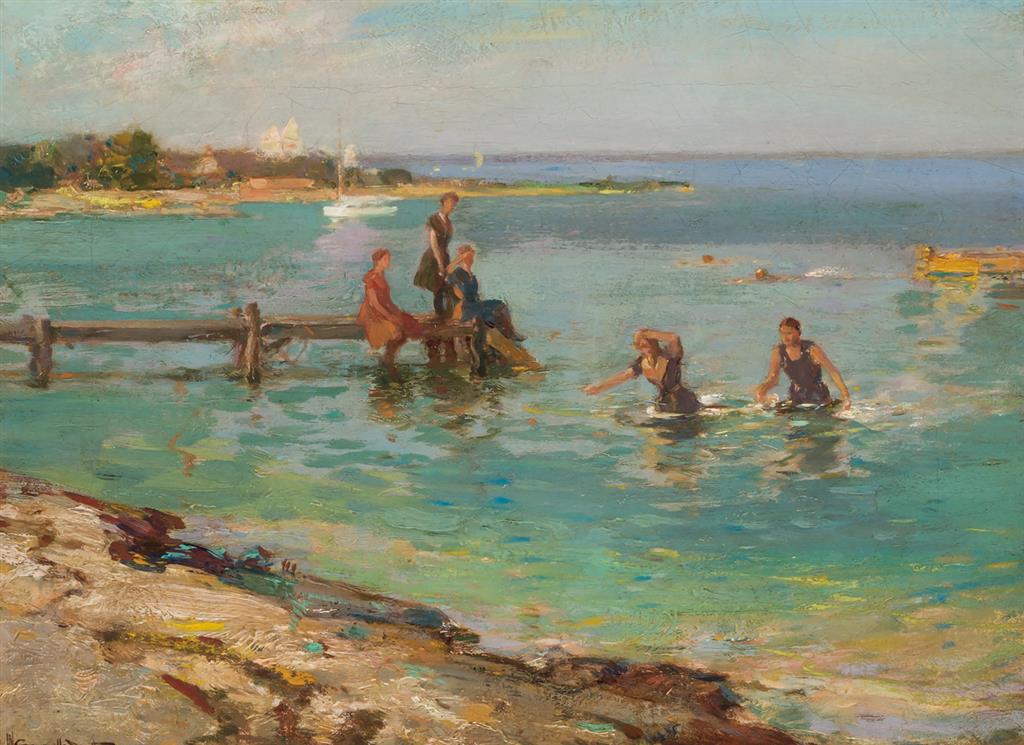 Appraisal: WALTER GRANVILLE-SMITH American - The Bathers oil on canvas signed