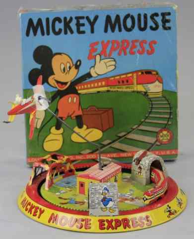 Appraisal: BOXED MICKEY MOUSE EXPRESS Louis Marx W D P lithographed