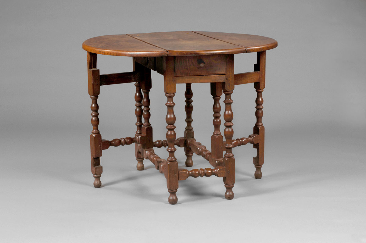 Appraisal: NEW ENGLAND WILLIAM AND MARY MAPLE GATELEG TABLE The rectangular