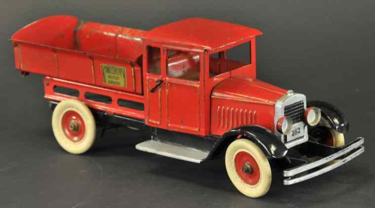 Appraisal: KINGSBURY DUMP TRUCK c pressed steel painted in red body