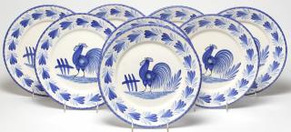 Appraisal: Quimper Dinner Plates Each having central decoration of a blue