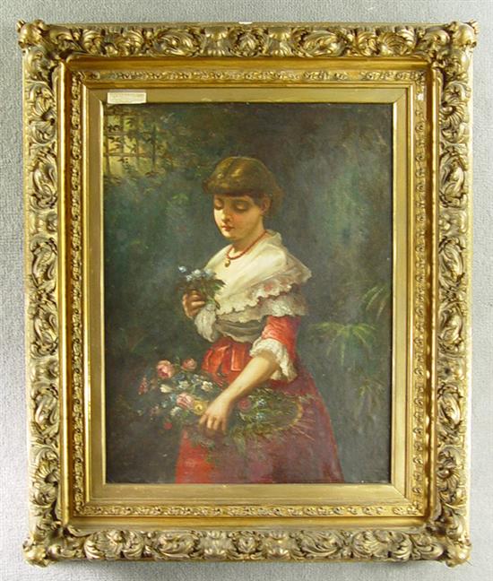 Appraisal: Victorian Portrait of Young Woman Oil on canvas of woman