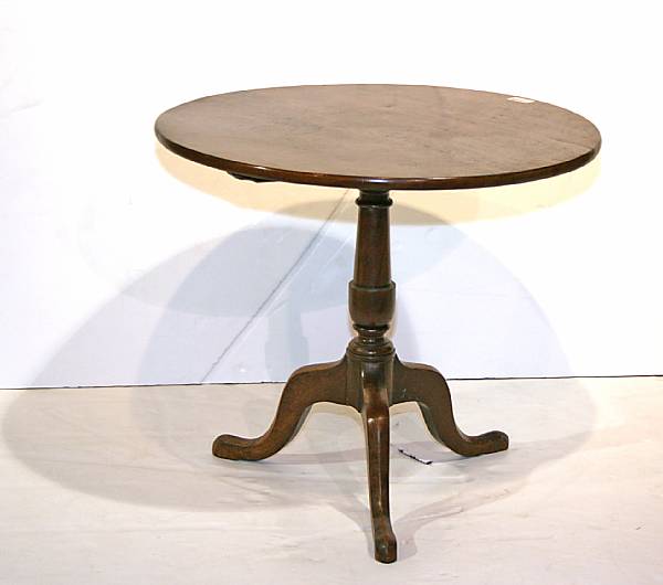 Appraisal: A George III mahogany tilt top tea table late th