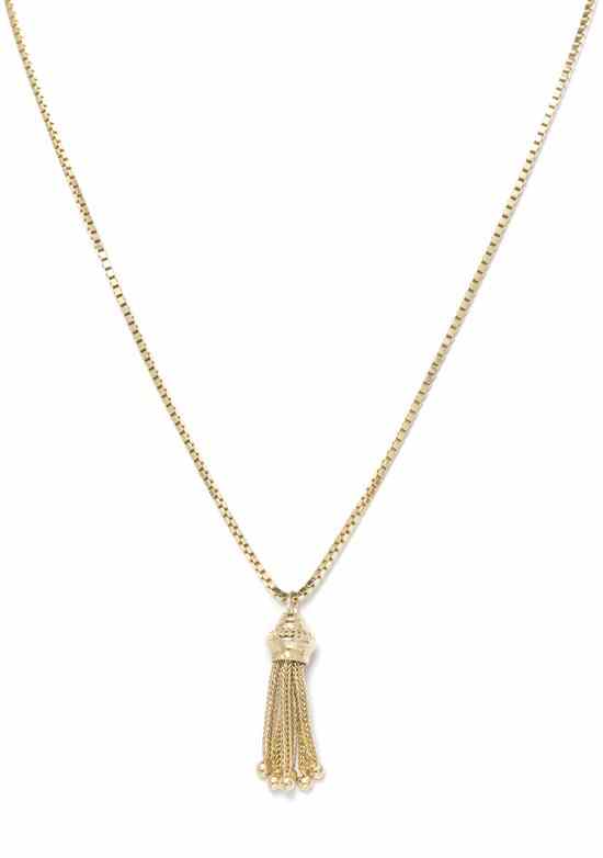 Appraisal: A Karat Yellow Gold Tassel Necklace consisting of a multi