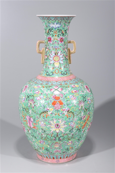 Appraisal: Tall Chinese famille rose gilt and enameled porcelain vase with