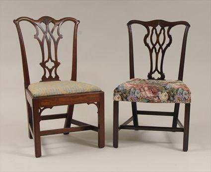 Appraisal: Philadelpha Chippendale Carved Mahogany Side Chair Together with a George