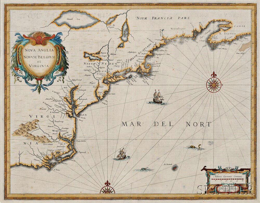 Appraisal: North American Coast Nova Scotia to Virginia Johannes Janssonius Nova