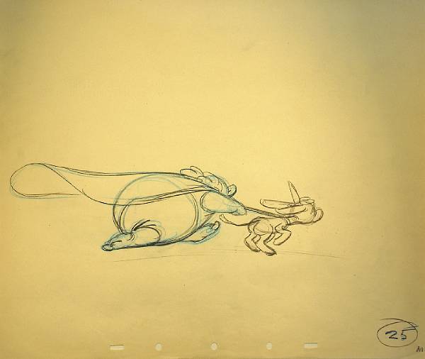 Appraisal: Seventy-three Walt Disney preliminary drawings from Fantasia pencil on paper