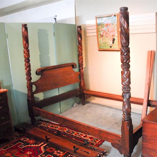 Appraisal: An E th C Classical Carved Tall Post Bed possibly