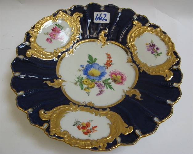 Appraisal: GERMAN MEISSEN PORCELAIN HAND ENAMELED BOWL having gold accents with