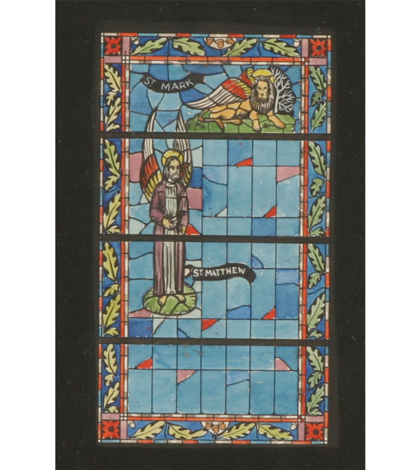 Appraisal: American th century six stained glass window designs from the