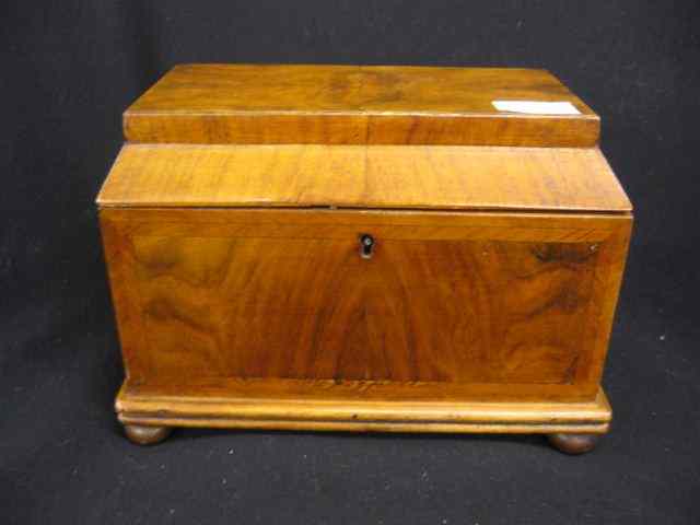 Appraisal: Mahogany Tea Caddy Box bun feet '' tall '' wide