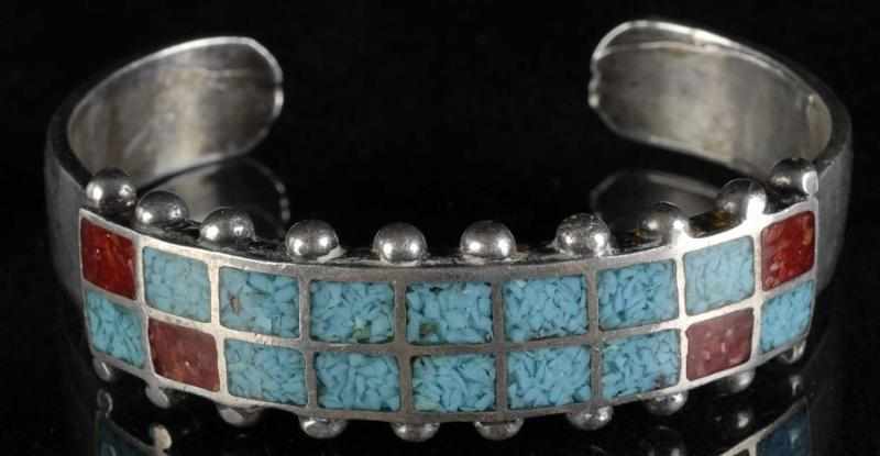 Appraisal: Native American Indian Zuni Inlay Bracelet Condition Excellent