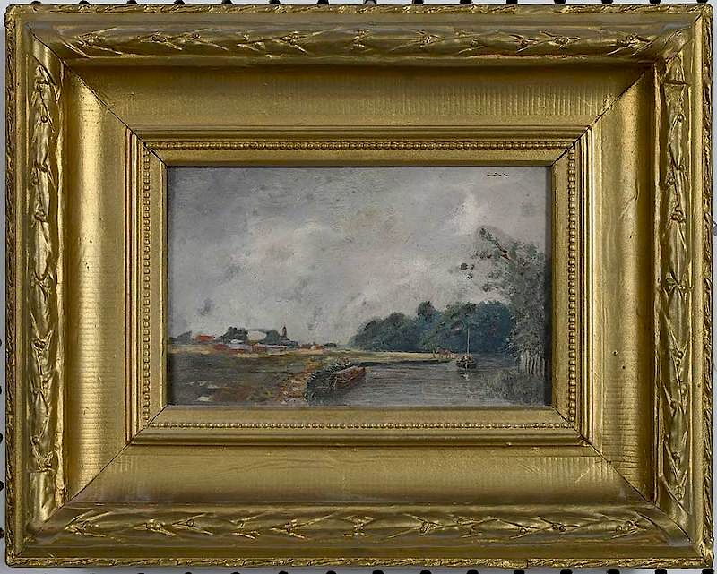 Appraisal: After Samuel Bough Scottish - Canal Scene signed verso Wm